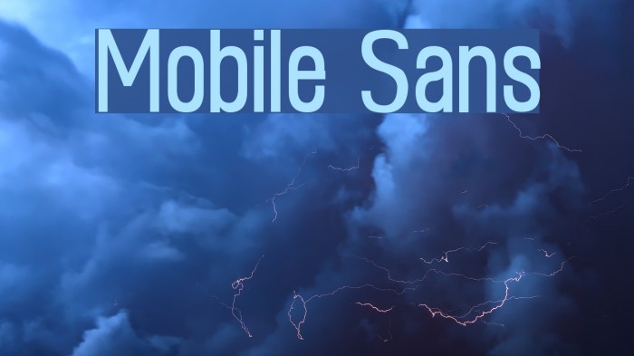 Mobile Sans Font examples