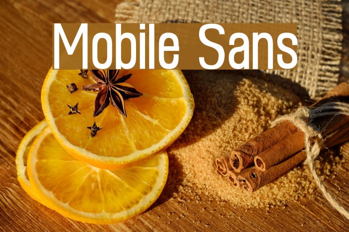 Mobile Sans Font examples