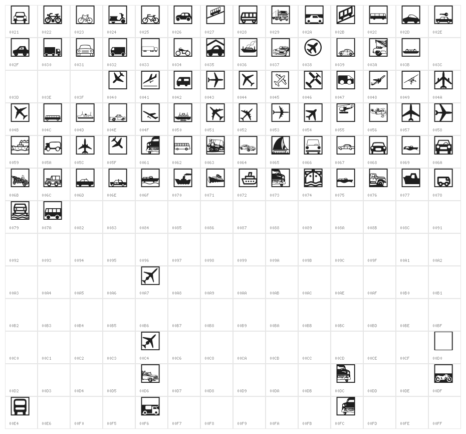 MobileSquares Character Map