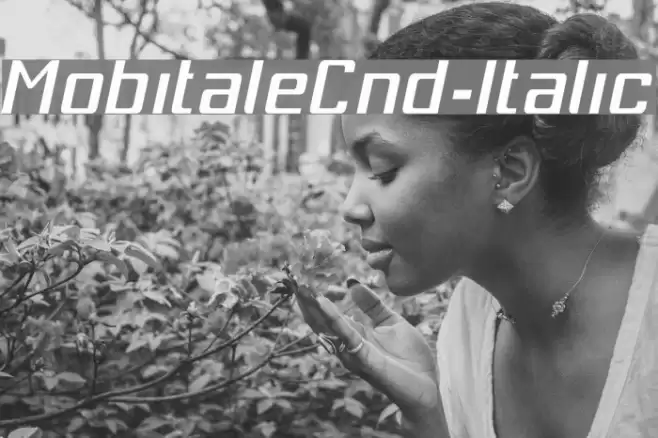 MobitaleCnd-Italic Font examples