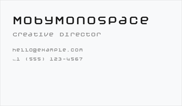 MobyMonospace Business Card