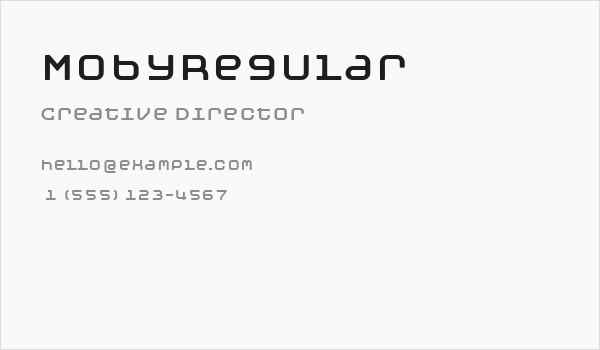 MobyRegular Business Card