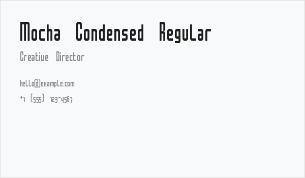 Mocha Condensed Regular Business Card