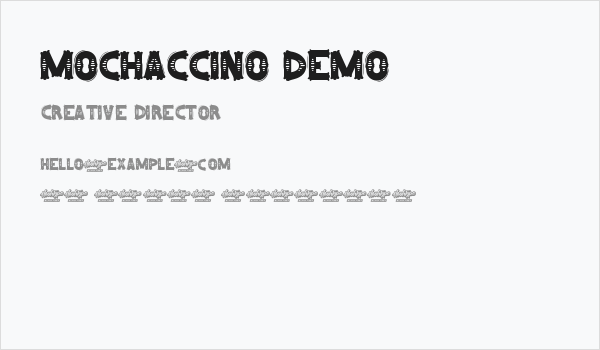 Mochaccino Demo Business Card