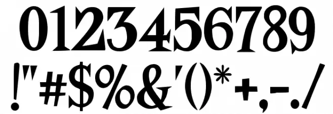 Mock Latin Font OTHER CHARS