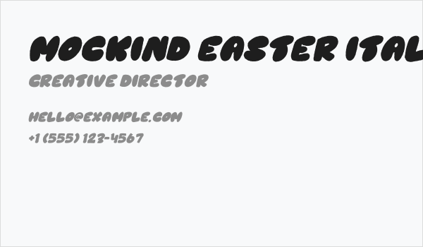 Mockind Easter Italic Business Card