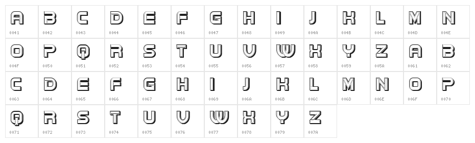 Moda Regular Character Map