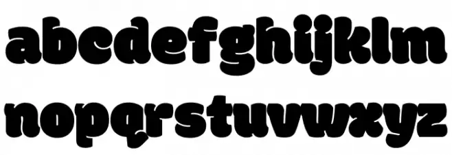 Modak Schriftart Kleinbuchstaben
