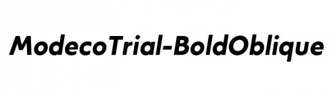 ModecoTrial-BoldOblique  Frei Schriftart Herunterladen