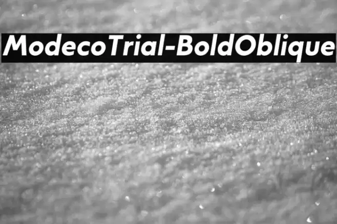 ModecoTrial-BoldOblique Font examples