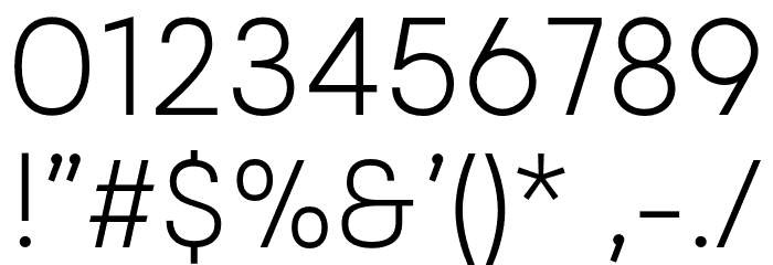 ModecoTrial-ExtraLight Font OTHER CHARS