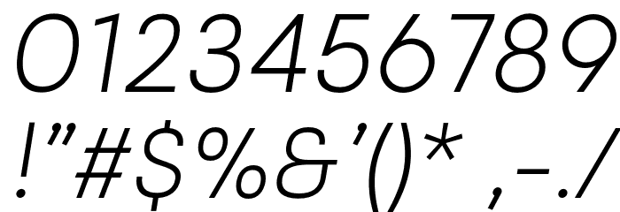 ModecoTrial-ExtraLightOblique Font OTHER CHARS