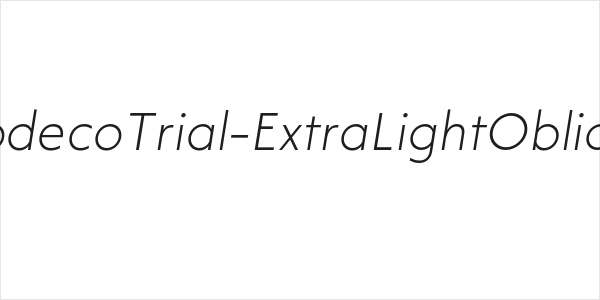 ModecoTrial-ExtraLightOblique Logo