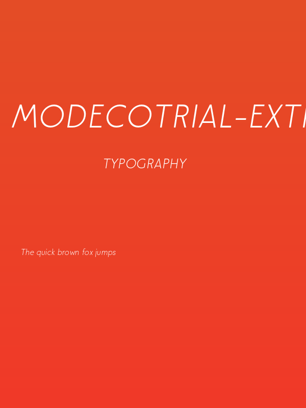 ModecoTrial-ExtraLightOblique Poster