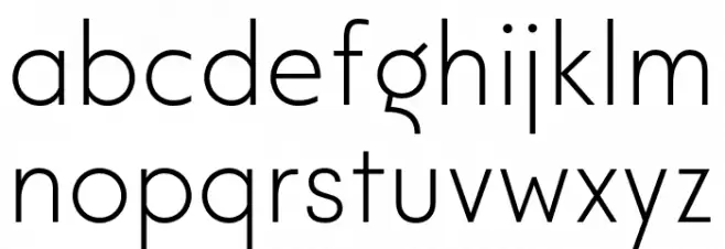 ModecoTrial-ExtraLight Caratteri MINUSCOLO