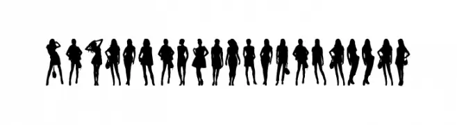 Model Woman Silhouettes  フリーフォントのダウンロード