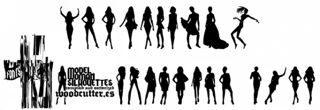 Model Woman Silhouettes Font OTHER CHARS