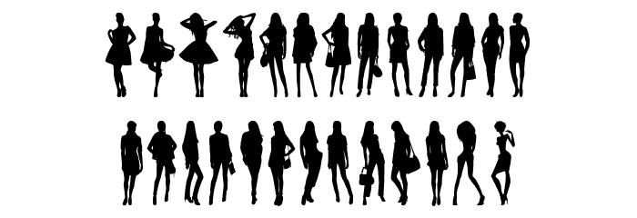 Model Woman Silhouettes Font LOWERCASE