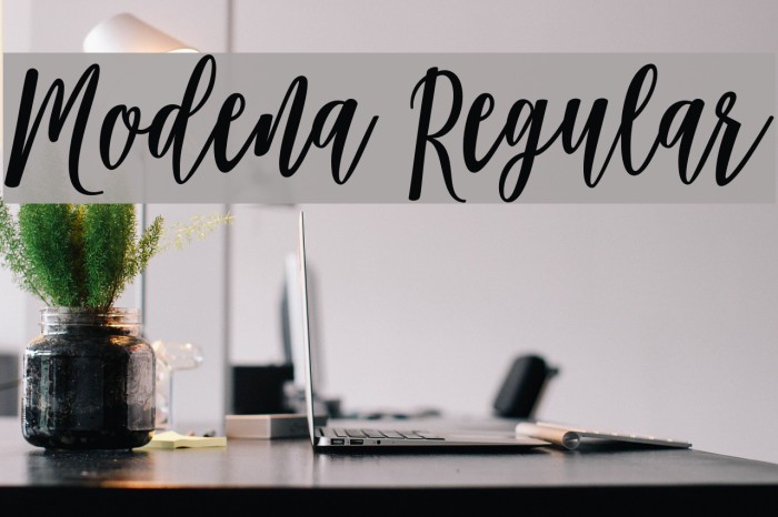 Modena Regular Font examples