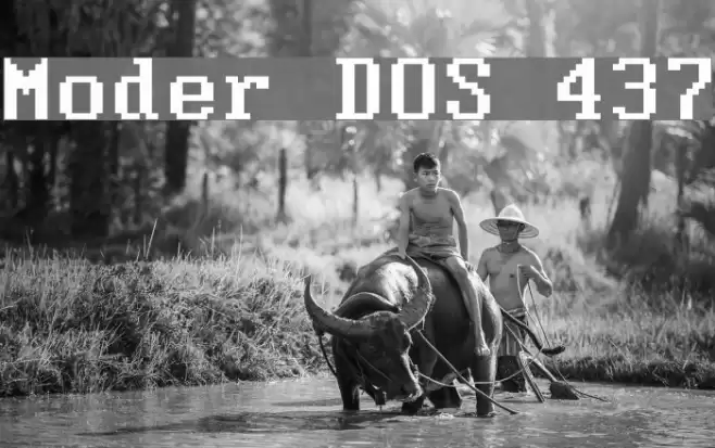 Moder DOS 437 خط examples