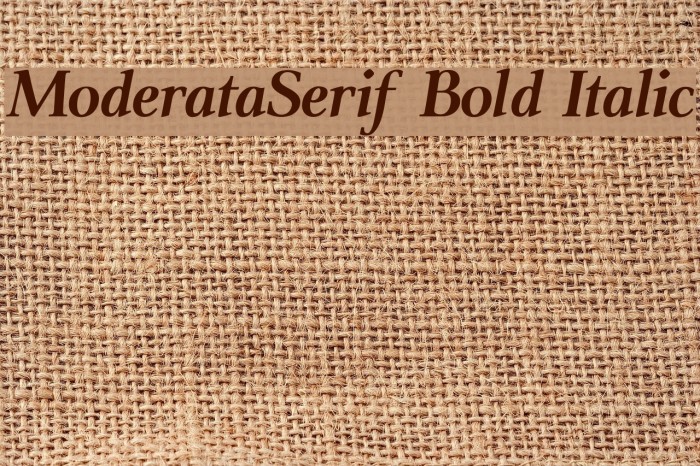 ModerataSerif Bold Italic Font examples