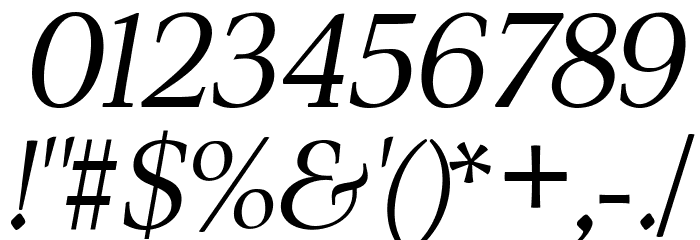 ModerataSerif Italic Font OTHER CHARS