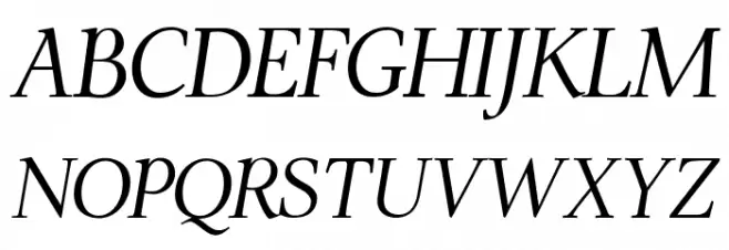 ModerataSerif Italic फ़ॉन्ट अपरकेस