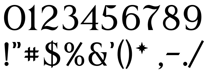 Modern Antiqua Book Font OTHER CHARS