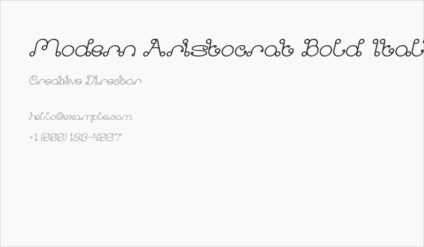 Modern Aristocrat Bold Italic Business Card