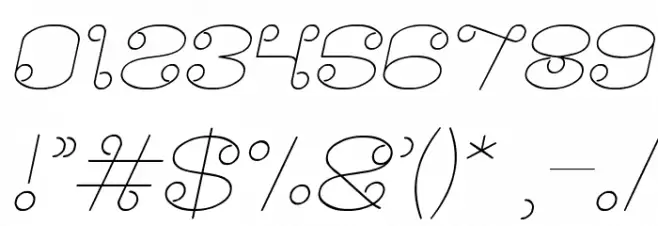 Modern Aristocrat Italic Font OTHER CHARS