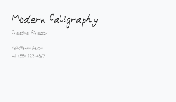 Modern Caligraphy Business Card