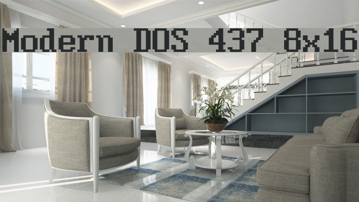 Modern DOS 437 8x16 Font examples