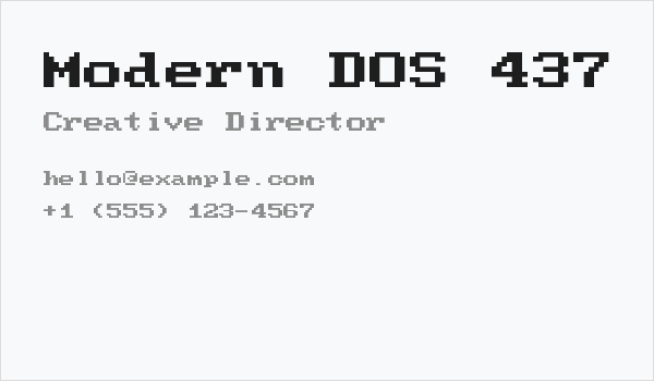 Modern DOS 437 8x8 Business Card