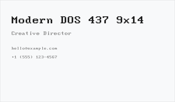 Modern DOS 437 9x14 Business Card