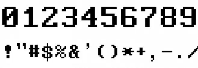 Modern DOS 9x14 Font OTHER CHARS