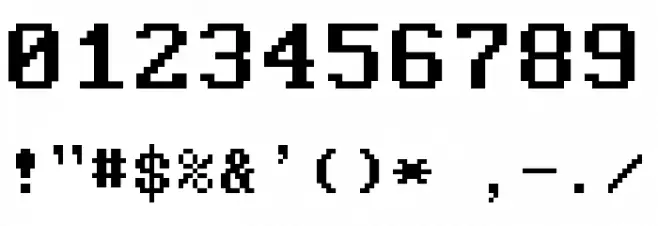 Modern DOS 9x14 Font OTHER CHARS