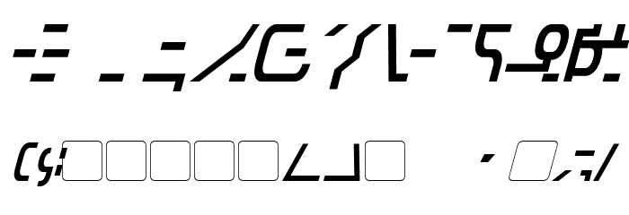 Modern Destronic Italic Font OTHER CHARS