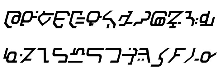 Modern Destronic Italic Font LOWERCASE
