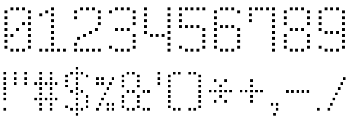 Modern Dot Digital-7 Font OTHER CHARS