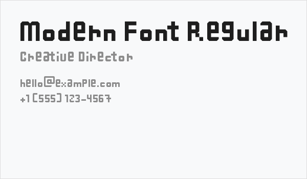 Modern Font Regular Business Card