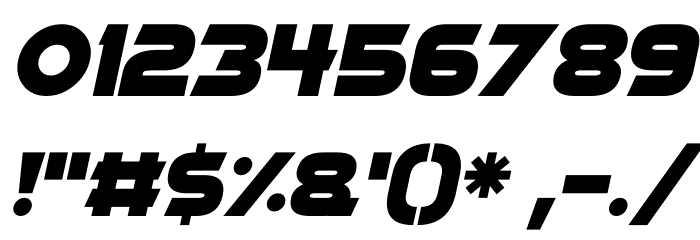 Modern Machine Italic Font OTHER CHARS