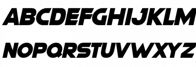 Modern Machine Italic Schriftart Groß