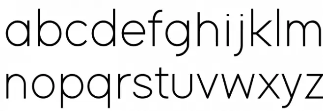 Modern Sans Light फ़ॉन्ट लोअरकेस