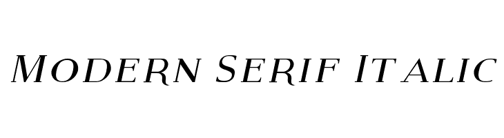 Modern Serif Italic  Скачать бесплатные шрифты
