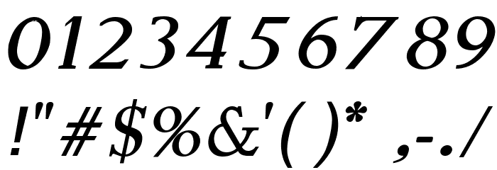 Modern Serif Italic Font OTHER CHARS