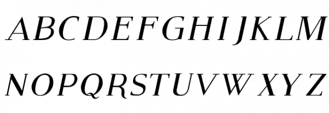 Modern Serif Italic Schriftart Groß
