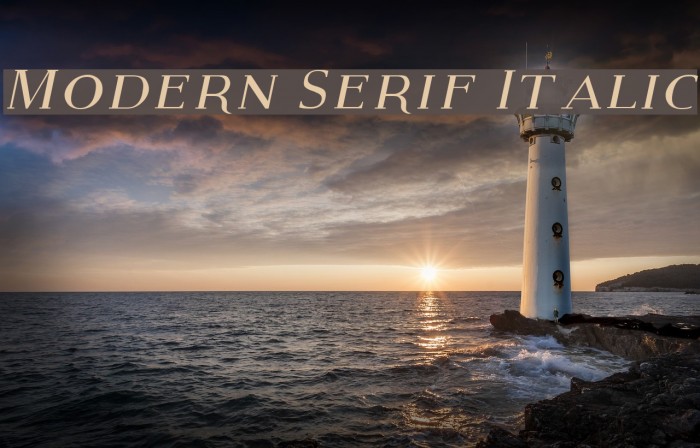 Modern Serif Italic Font examples