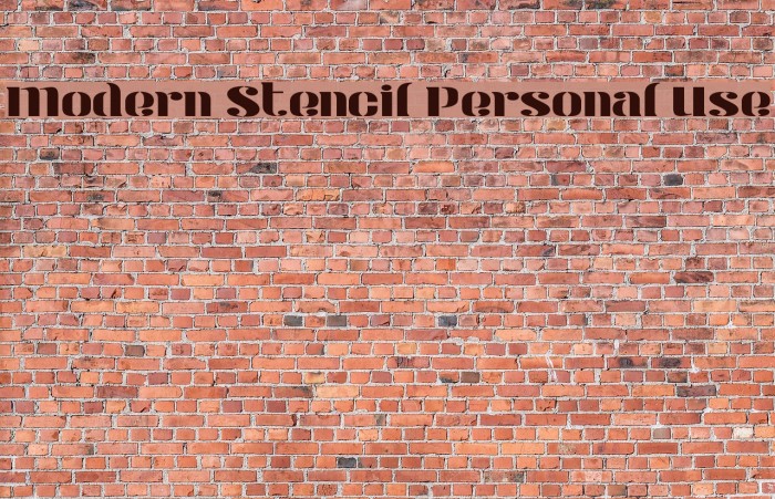Modern Stencil Personal Use Font examples
