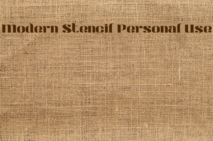 Modern Stencil Personal Use Font examples
