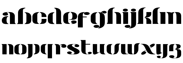 Modern Stencil Personal Use Font LOWERCASE